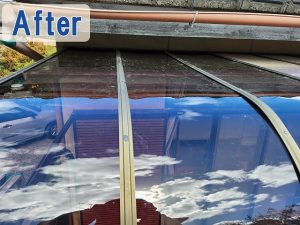 福島県いわき市　破損していたポリカシートを新しいものに交換した状態