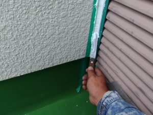 雨漏り原因の外壁にシーリンク施工後