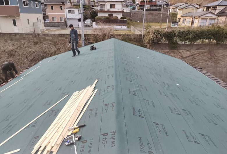 福島県いわ,屋根葺き替え工事