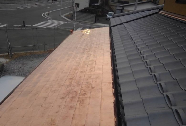 いわき市旅館新築銅板屋根工事